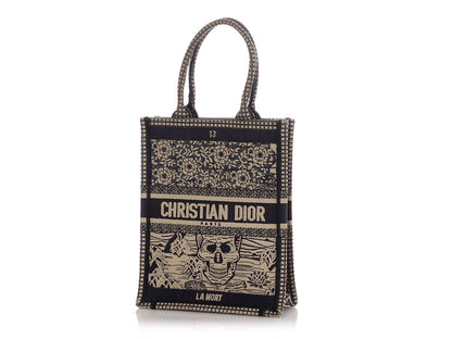 Dior Blue Embroidered La Mort Tarot Vertical Book Tote