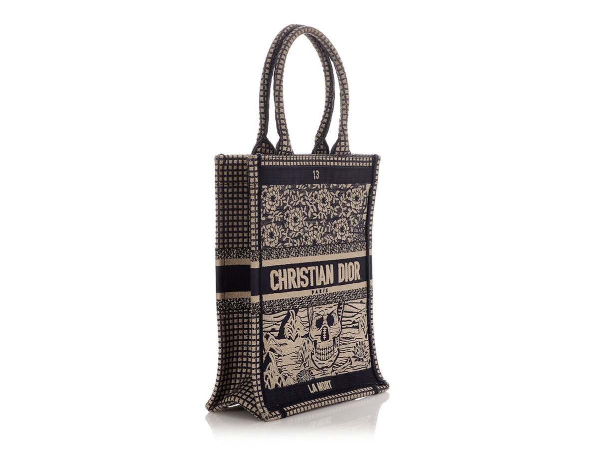 Dior Blue Embroidered La Mort Tarot Vertical Book Tote