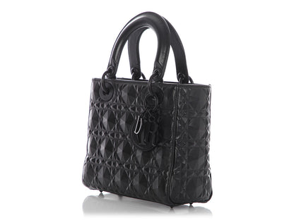 Dior Small Matte Black My ABCDior Diamond Motif Lady Dior