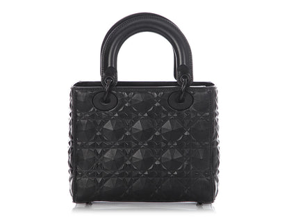 Dior Small Matte Black My ABCDior Diamond Motif Lady Dior