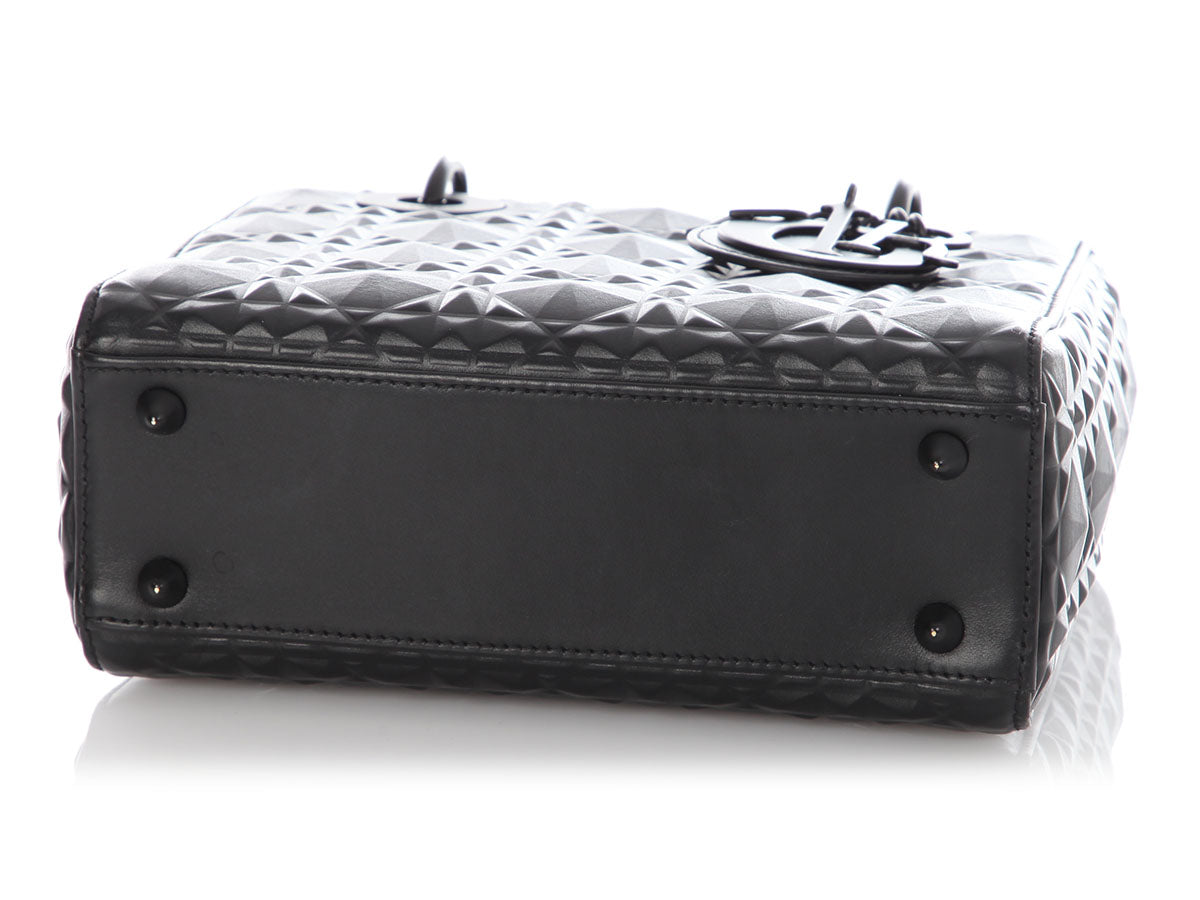 Dior Small Matte Black My ABCDior Diamond Motif Lady Dior
