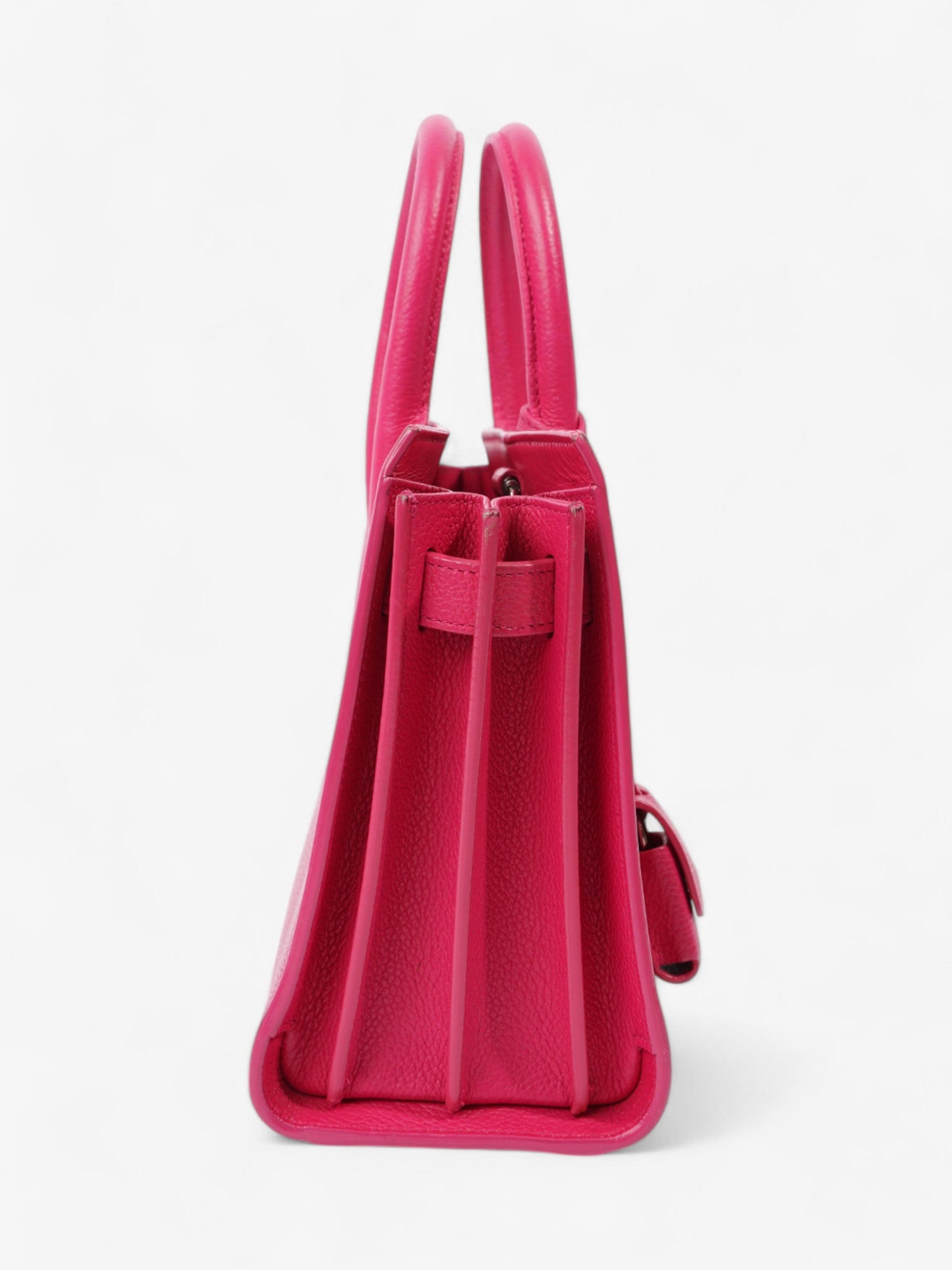 Saint Laurent Sac De Jour Lipstick Fuschia Calfskin Leather Nano