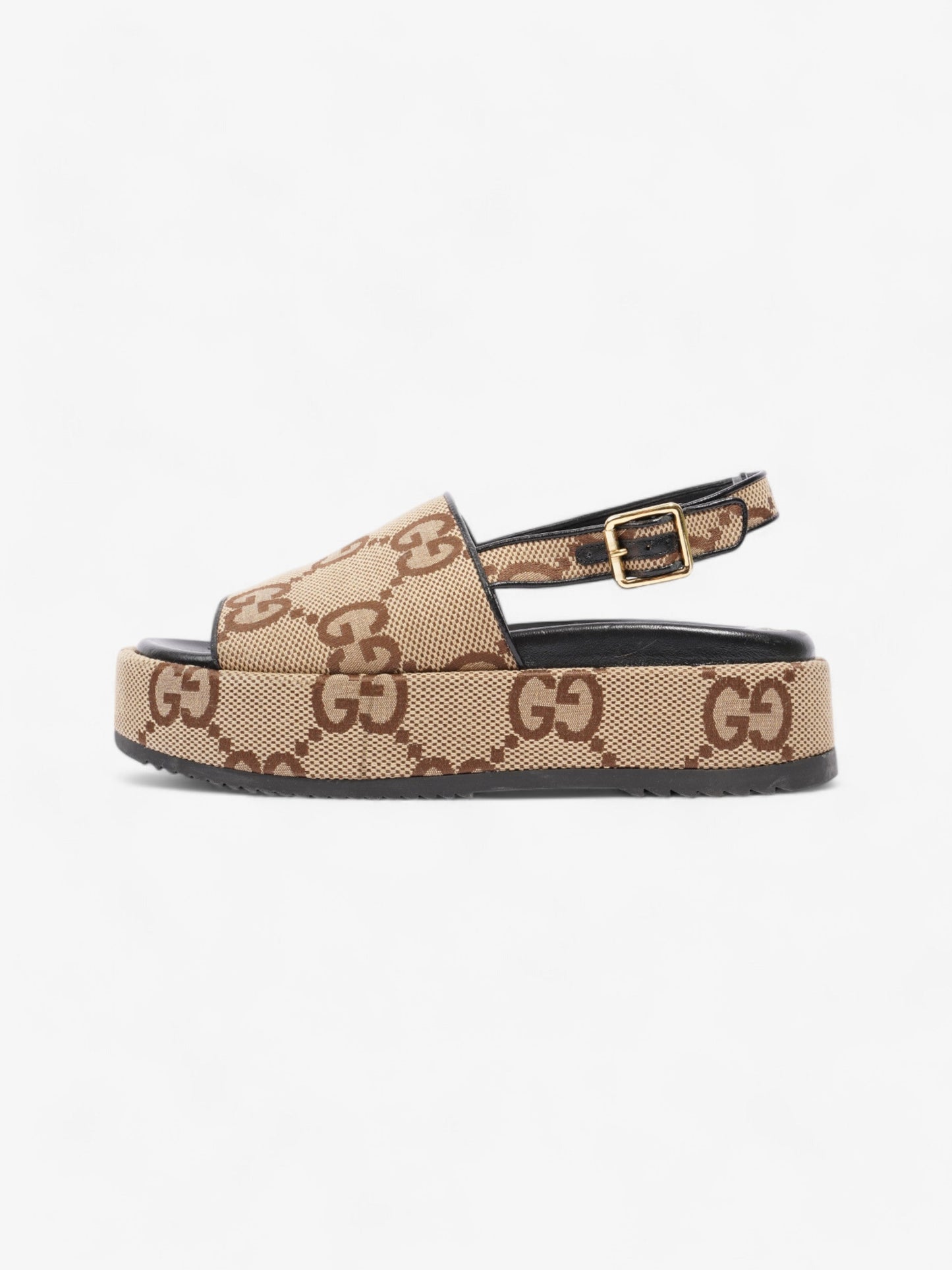 Gucci GG Angelina Platform Sandal GG Supreme / Black Canvas EU 39.5 UK 6.5