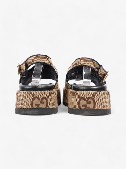 Gucci GG Angelina Platform Sandal GG Supreme / Black Canvas EU 39.5 UK 6.5