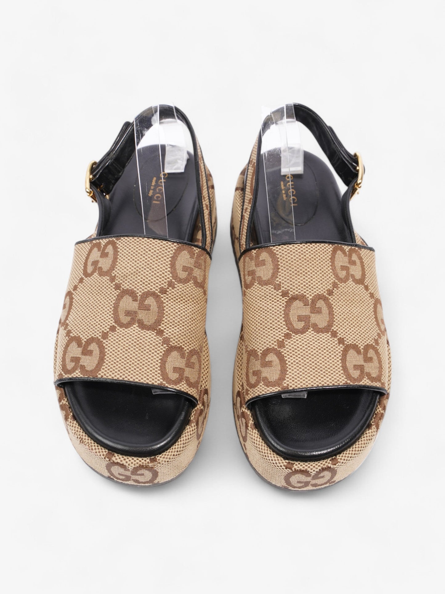 Gucci GG Angelina Platform Sandal GG Supreme / Black Canvas EU 39.5 UK 6.5