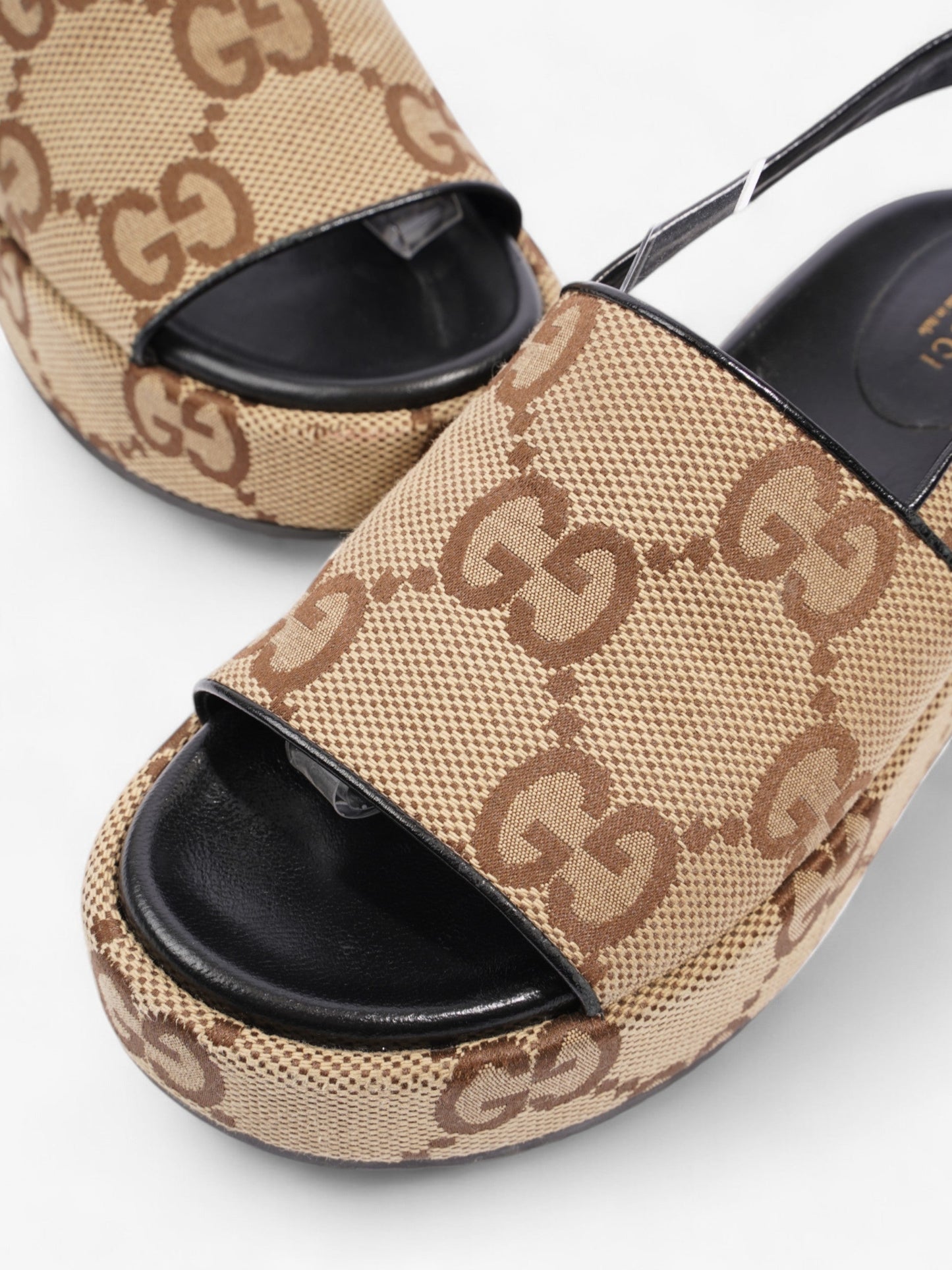Gucci GG Angelina Platform Sandal GG Supreme / Black Canvas EU 39.5 UK 6.5