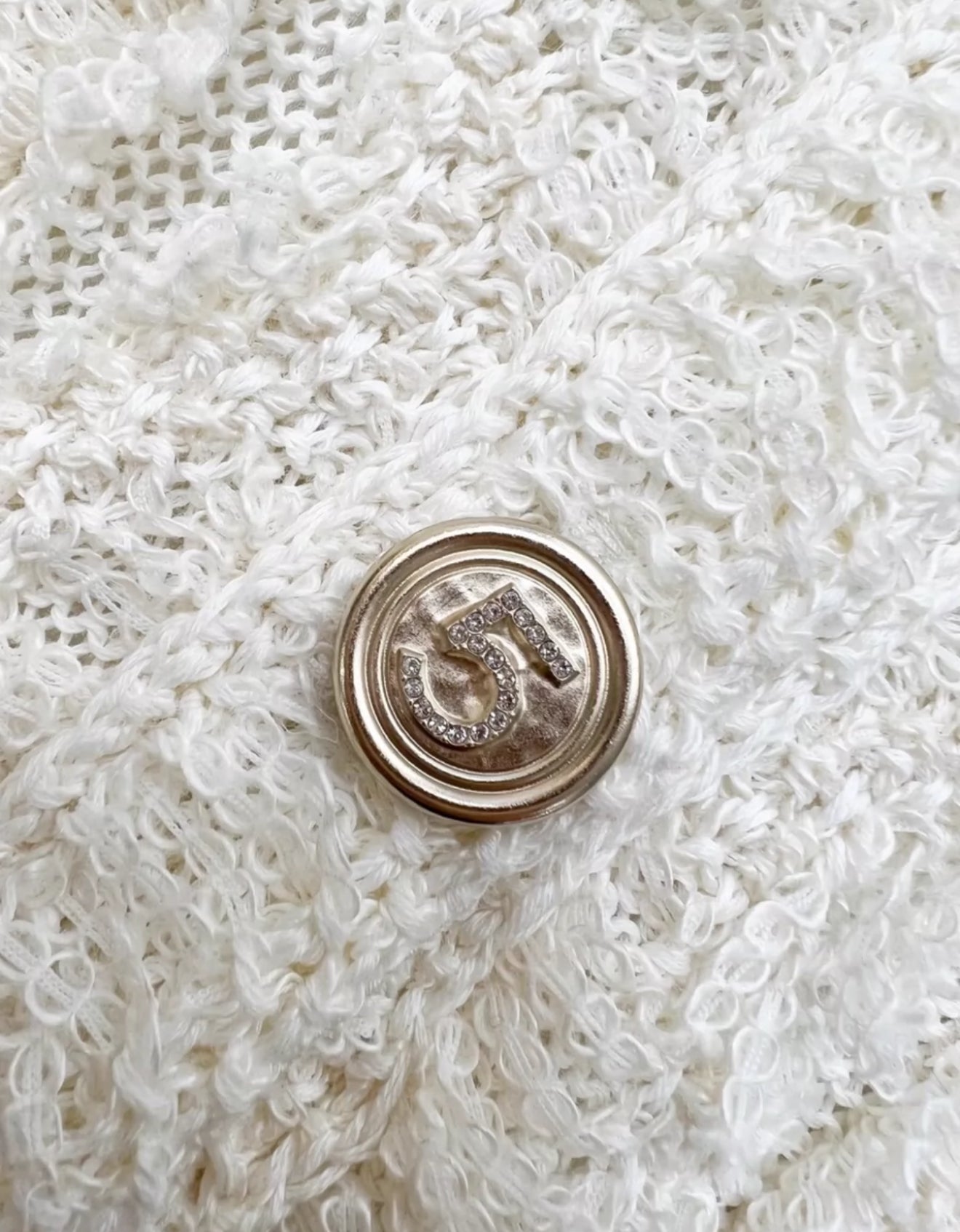 Chanel 21S off-white tassel cardigan