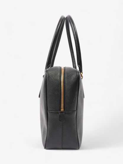 Prada Bauletto Tote Bag Black Saffiano Leather