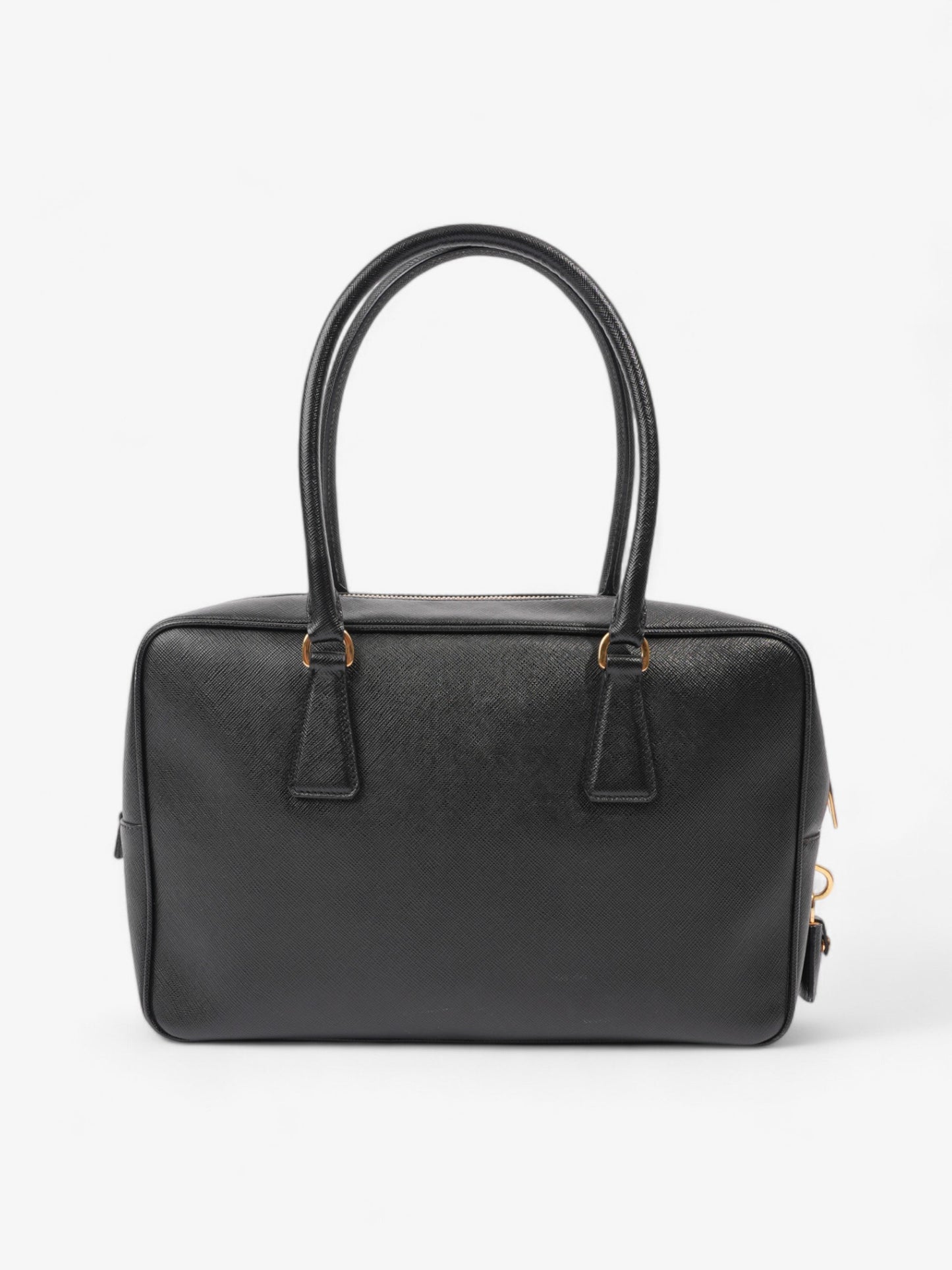 Prada Bauletto Tote Bag Black Saffiano Leather