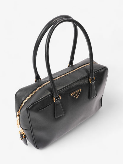 Prada Bauletto Tote Bag Black Saffiano Leather