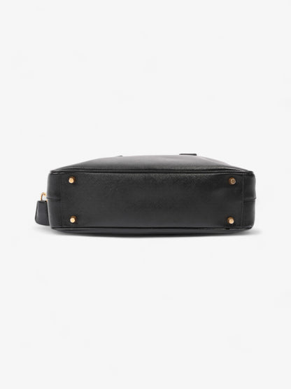 Prada Bauletto Tote Bag Black Saffiano Leather