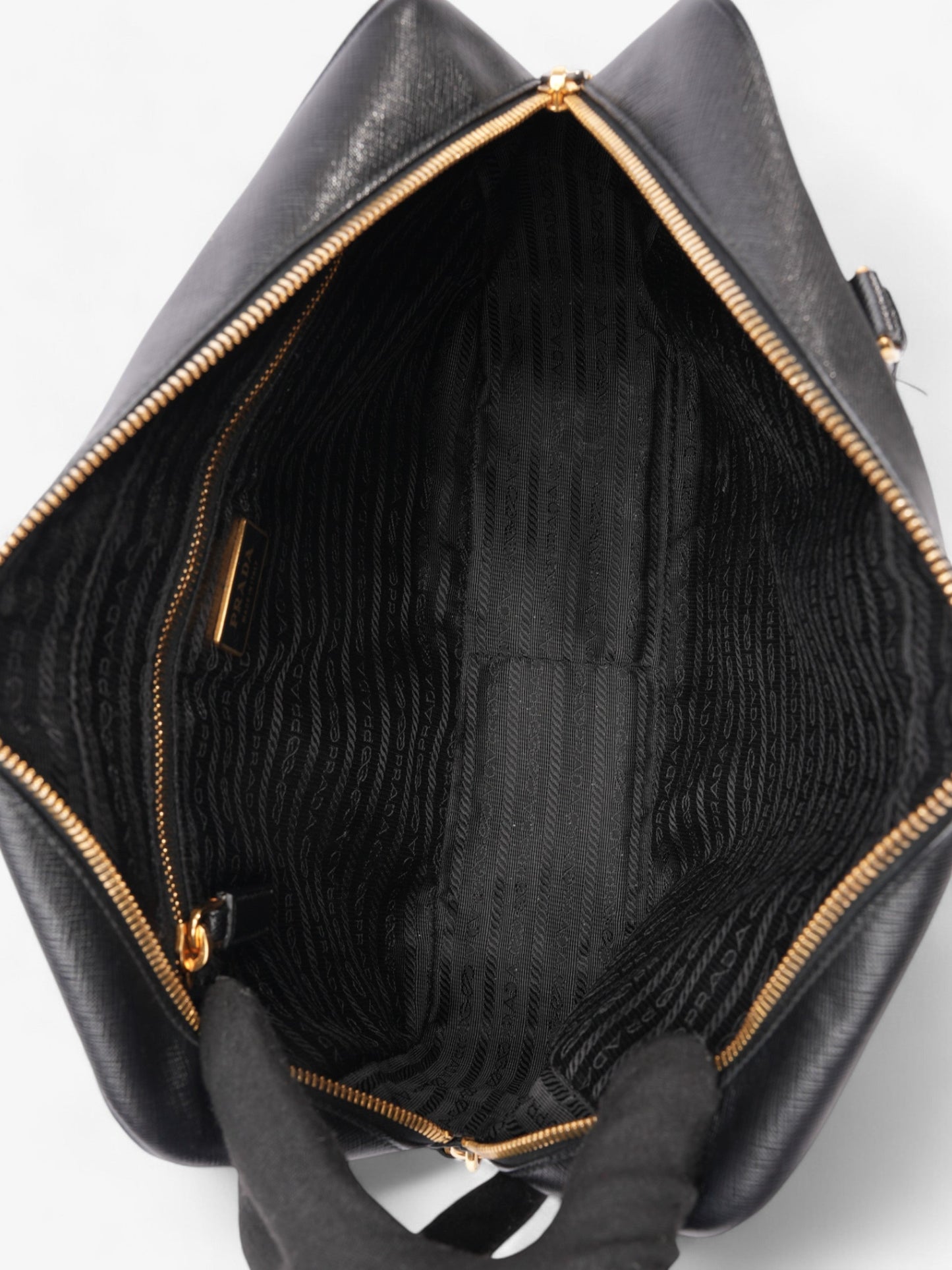 Prada Bauletto Tote Bag Black Saffiano Leather