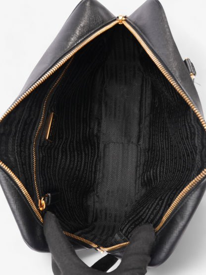 Prada Bauletto Tote Bag Black Saffiano Leather