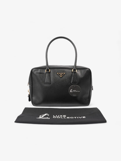 Prada Bauletto Tote Bag Black Saffiano Leather