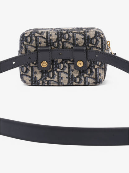 Christian Dior Trotter Belt Bag Blue Oblique Canvas Mini