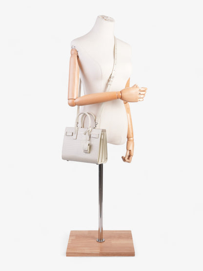 Saint Laurent Sac De Jour Off White Embossed Leather Nano