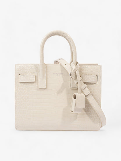 Saint Laurent Sac De Jour Off White Embossed Leather Nano