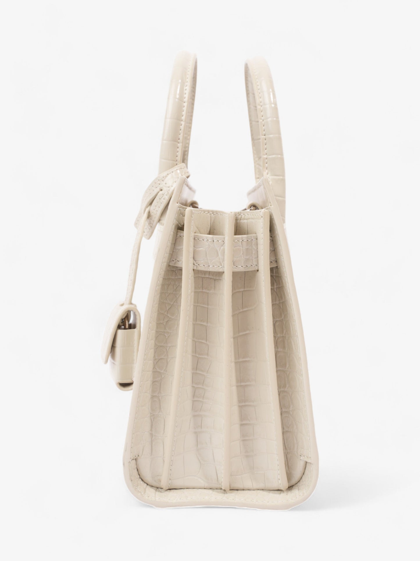 Saint Laurent Sac De Jour Off White Embossed Leather Nano