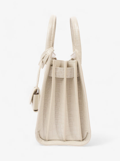 Saint Laurent Sac De Jour Off White Embossed Leather Nano