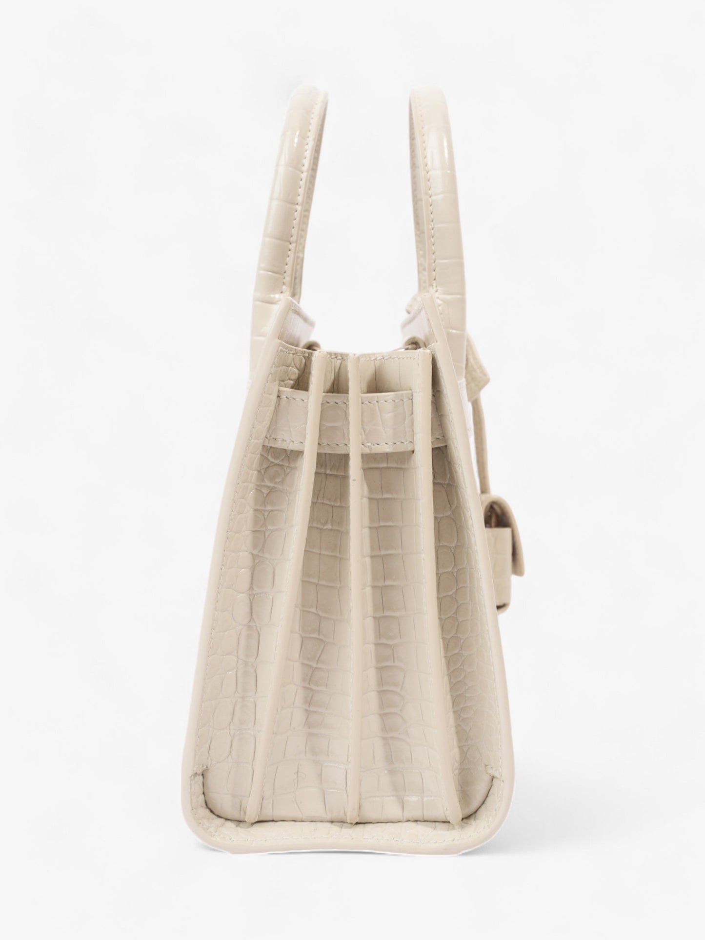 Saint Laurent Sac De Jour Off White Embossed Leather Nano
