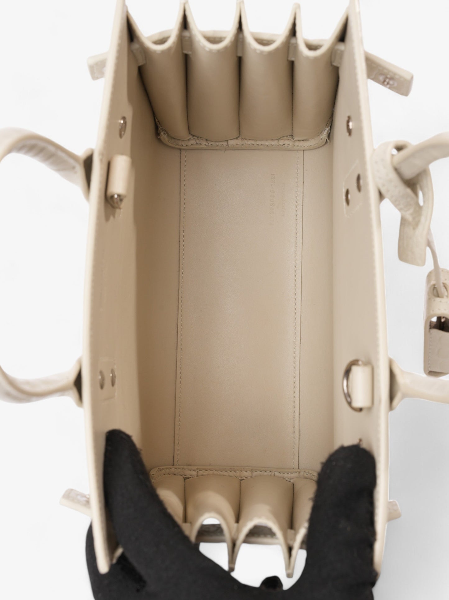 Saint Laurent Sac De Jour Off White Embossed Leather Nano