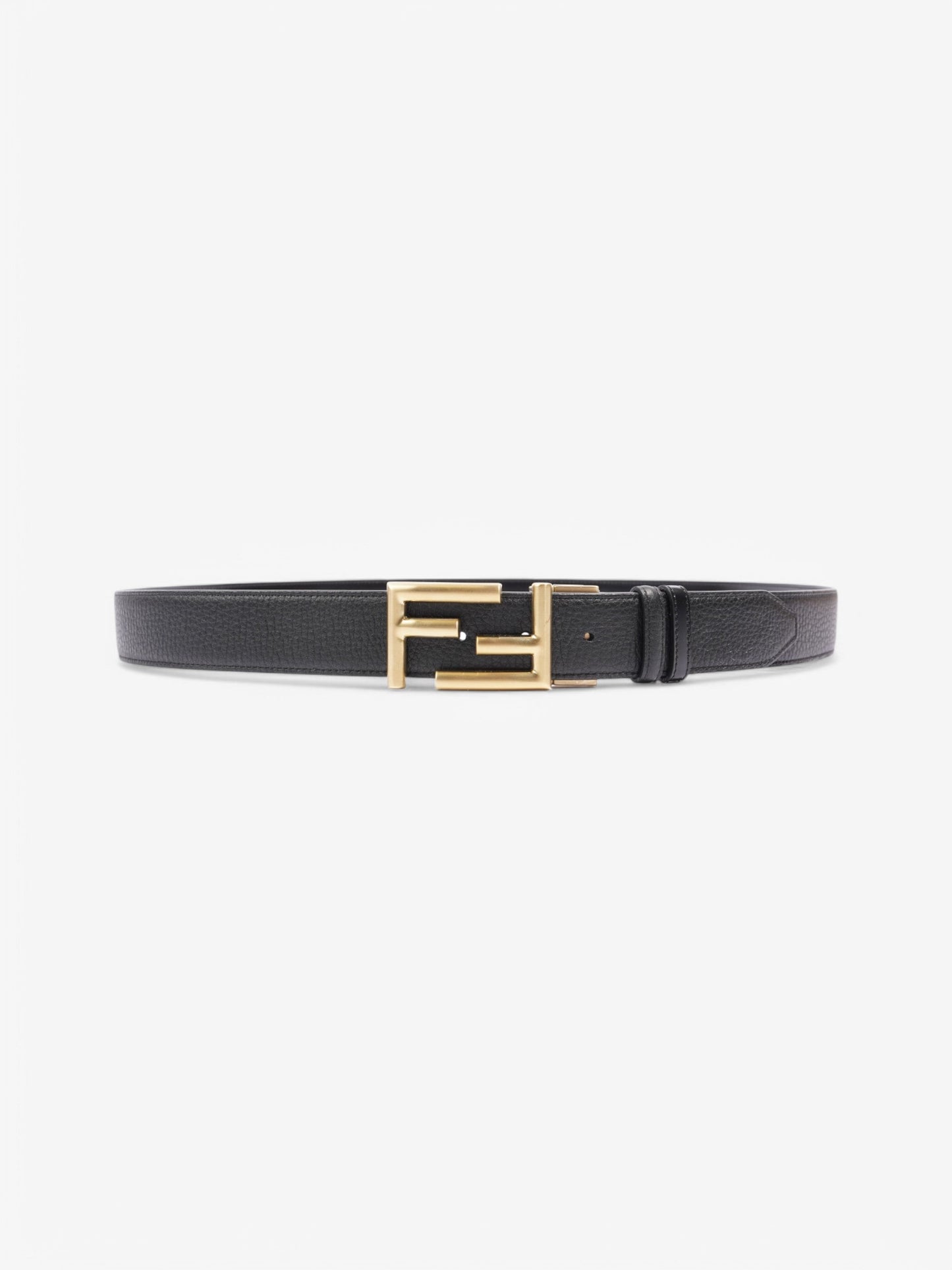 Fendi FF Reversible Belt Black / Gold Leather 139cm