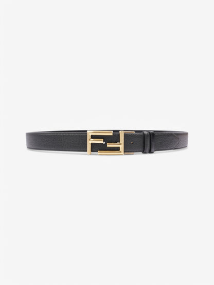 Fendi FF Reversible Belt Black / Gold Leather 139cm