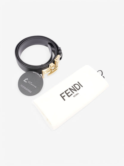 Fendi FF Reversible Belt Black / Gold Leather 139cm