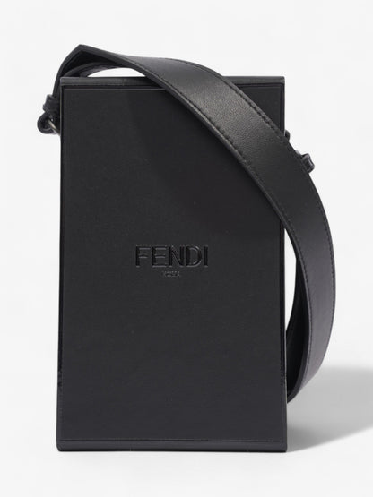 Fendi Box Vertical Messenger Black Calfskin Leather