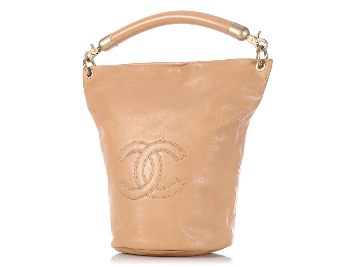 Chanel Tall Tan Bucket Bag