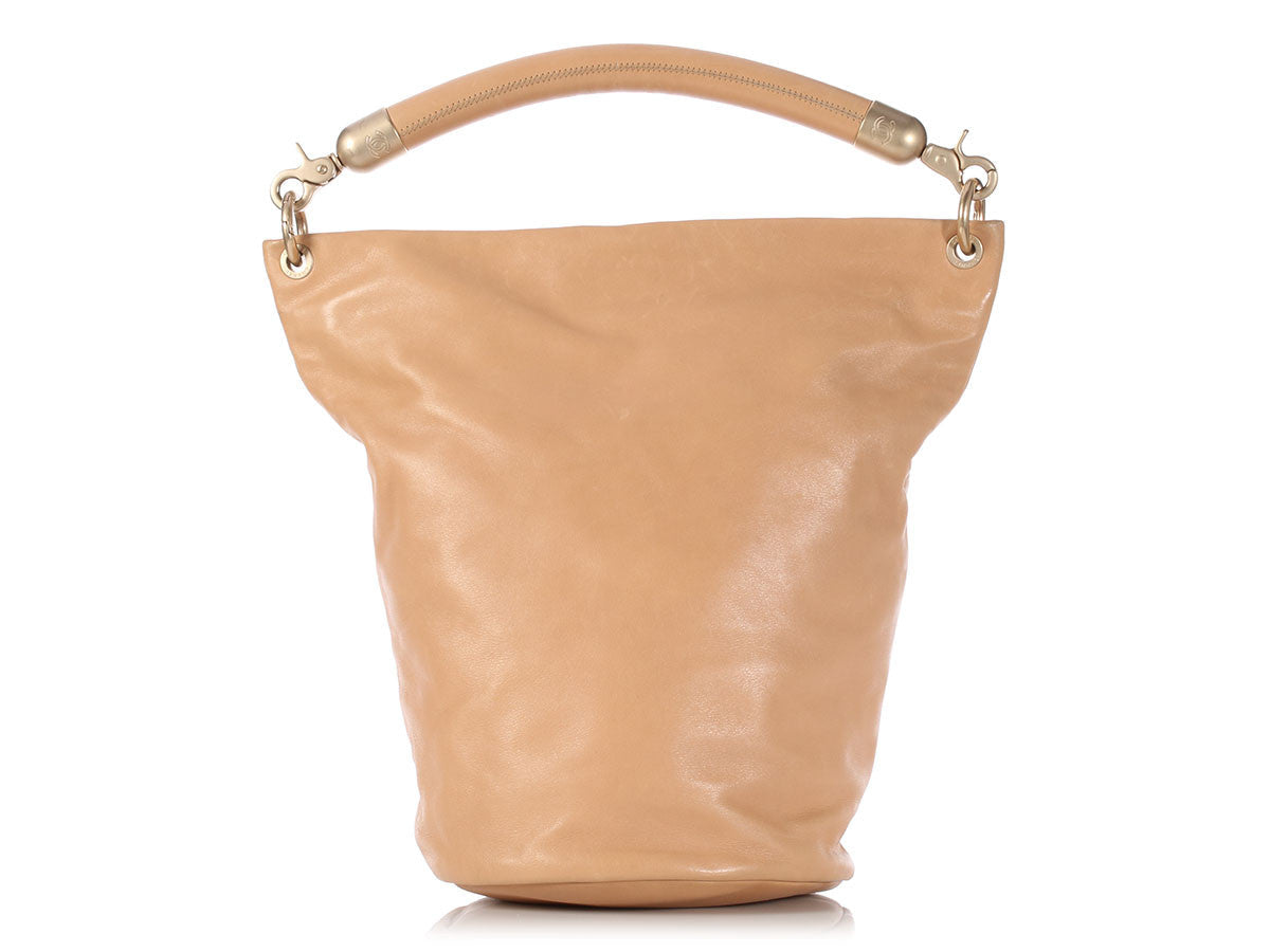 Chanel Tall Tan Bucket Bag