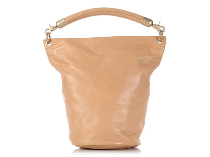 Chanel Tall Tan Bucket Bag