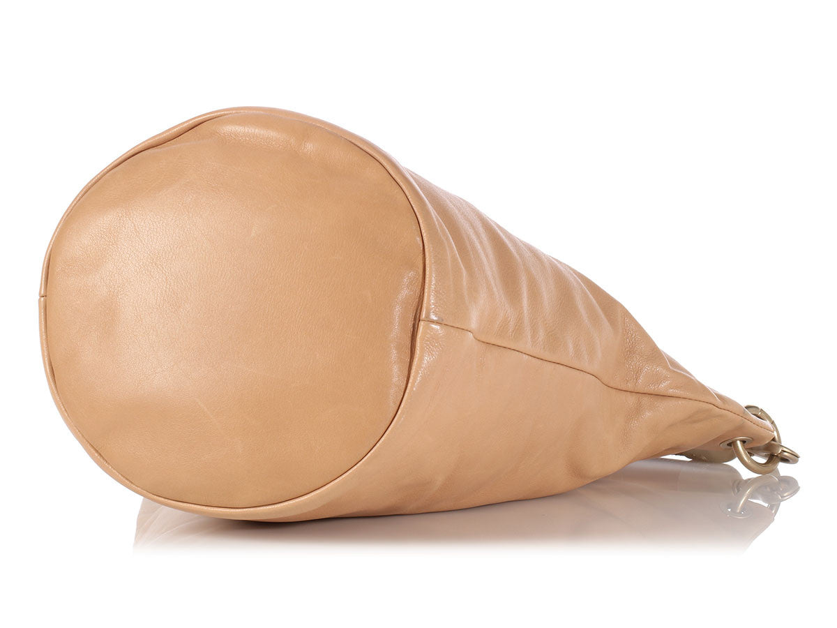 Chanel Tall Tan Bucket Bag