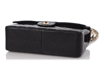 Chanel Jumbo Black Quilted Caviar Classic Double Flap