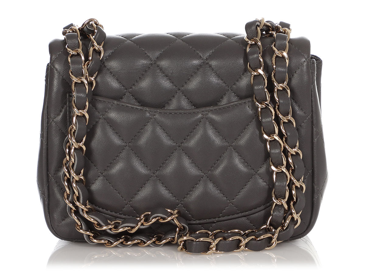 Chanel Mini Dark Gray Lambskin Classic