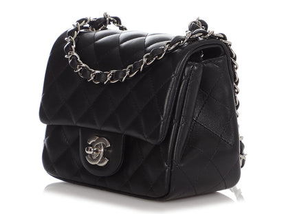 Chanel Mini Black Quilted Lambskin Square Classic