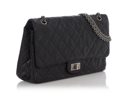 Chanel Black Quilted Distressed Calfskin 2.55 Reissue 227