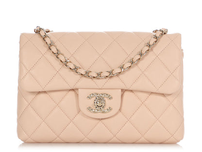 Chanel Light Beige Quilted Lambskin Crossbody Flap