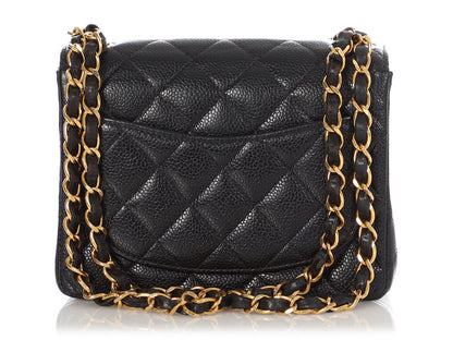 Chanel Mini Vintage Black Quilted Caviar Classic