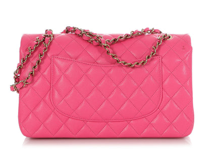 Chanel Medium/Large Barbie Pink Quilted Caviar Classic Double Flap