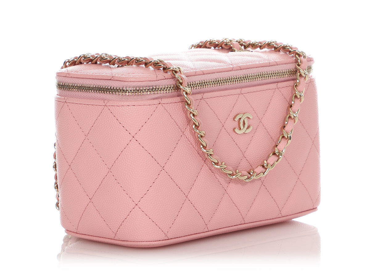 Chanel Mini Pink Quilted Caviar Vanity Crossbody
