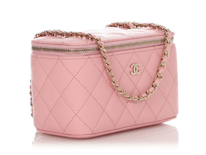 Chanel Mini Pink Quilted Caviar Vanity Crossbody