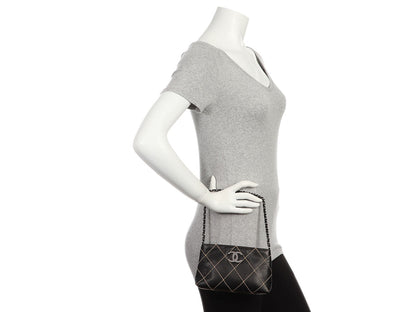 Chanel Black Lambskin Wild Stitch Mini Bag