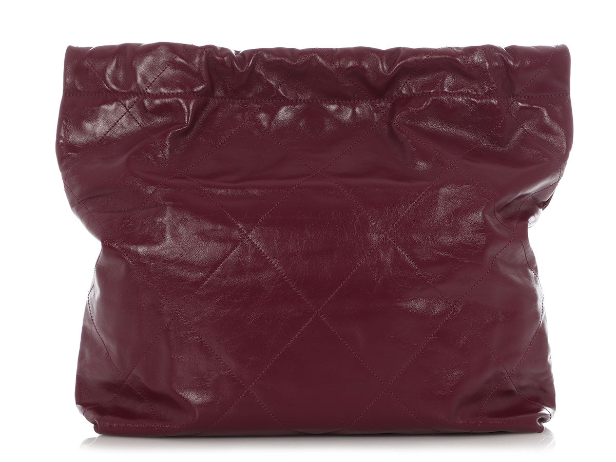 Chanel Medium Plum Shiny Quilted Calfskin 22