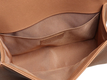 Chanel Old Medium Tan Caviar Boy Bag