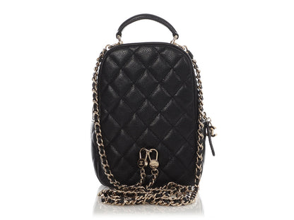 Chanel Mini Black Quilted Caviar Classic Backpack