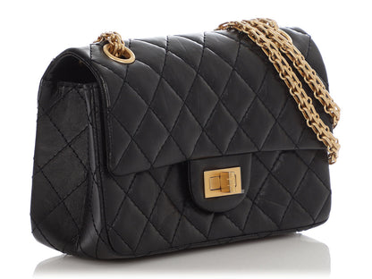 Chanel Mini Black Quilted Aged Calfskin 2.55 Reissue