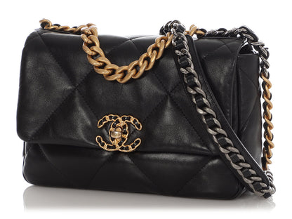 Chanel Small Black Quilted Lambskin 19 Flap