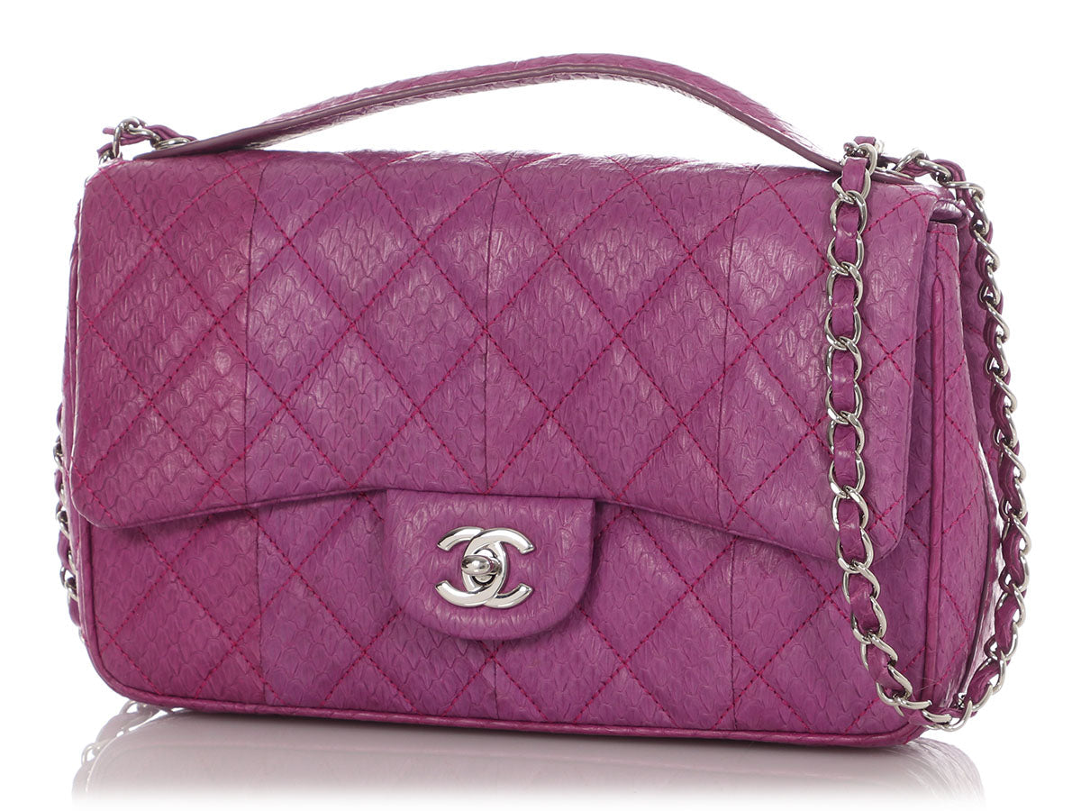 Chanel Purple Watersnake Easy Carry Flap
