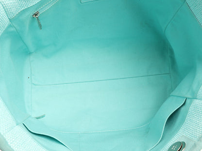 Chanel Small Turquoise Raffia Deauville Tote